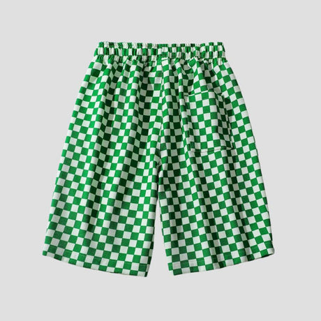 Lightweight unisex shorts with checkerboard pattern.