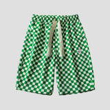 Street fashion flannel checkerboard shorts.