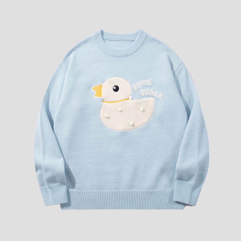 Embroidered duck eco-friendly pullover
