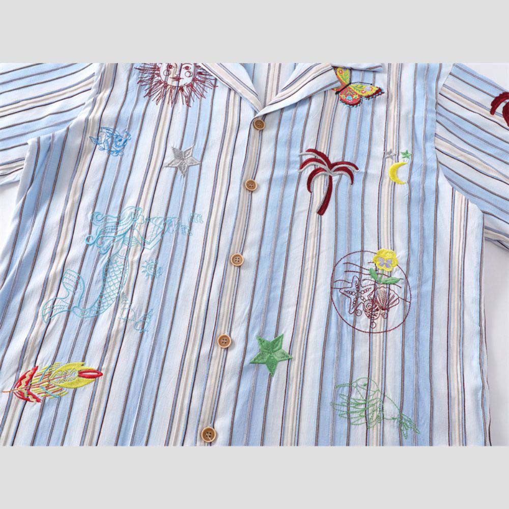 Coconut Tree Beach Theme Shirt in Loose Fit, 100% Cotton