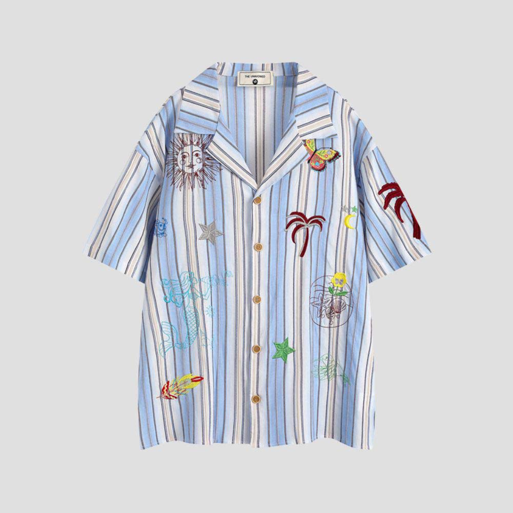 100% Cotton Unisex Shirt with Coconut Tree Beach Theme