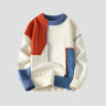 Front view of Color Block Crew Neck Sweater