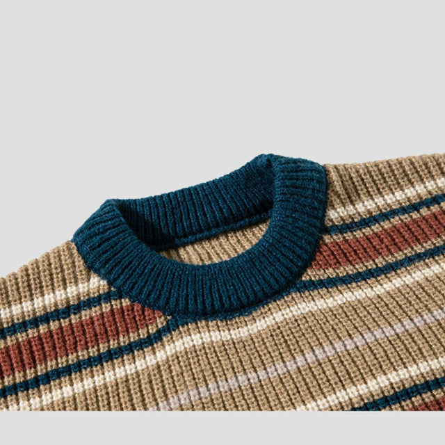 Color-Block Striped Sweater