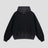 Close-up detail of the color-blocked pattern on the sweatshirt, highlighting the artistic craftsmanship.