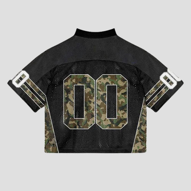 Mesh Colorblock Crop Top