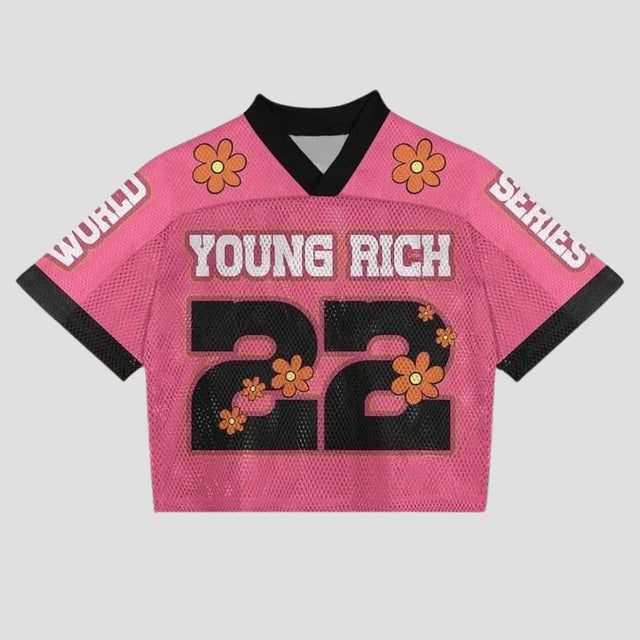 Mesh Colorblock Crop Top