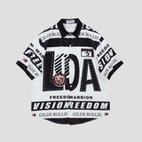 100% cotton shirt with artistic letter print and street style.