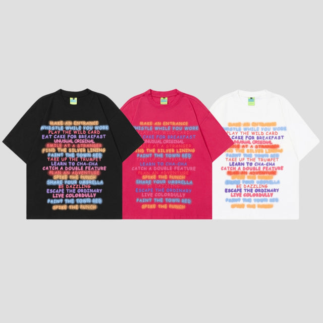 Colored Letter Graffiti Cotton Tee