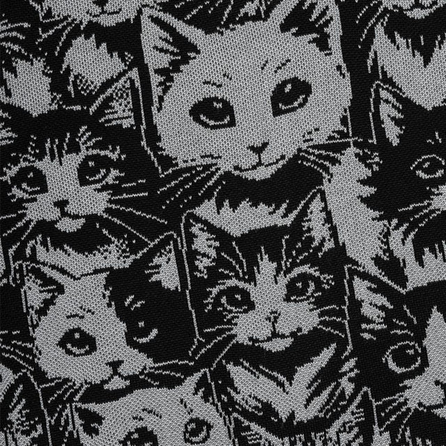 Dark Cat Jacquard Knit Sweater