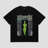 Street fashion T-shirt with green alien print