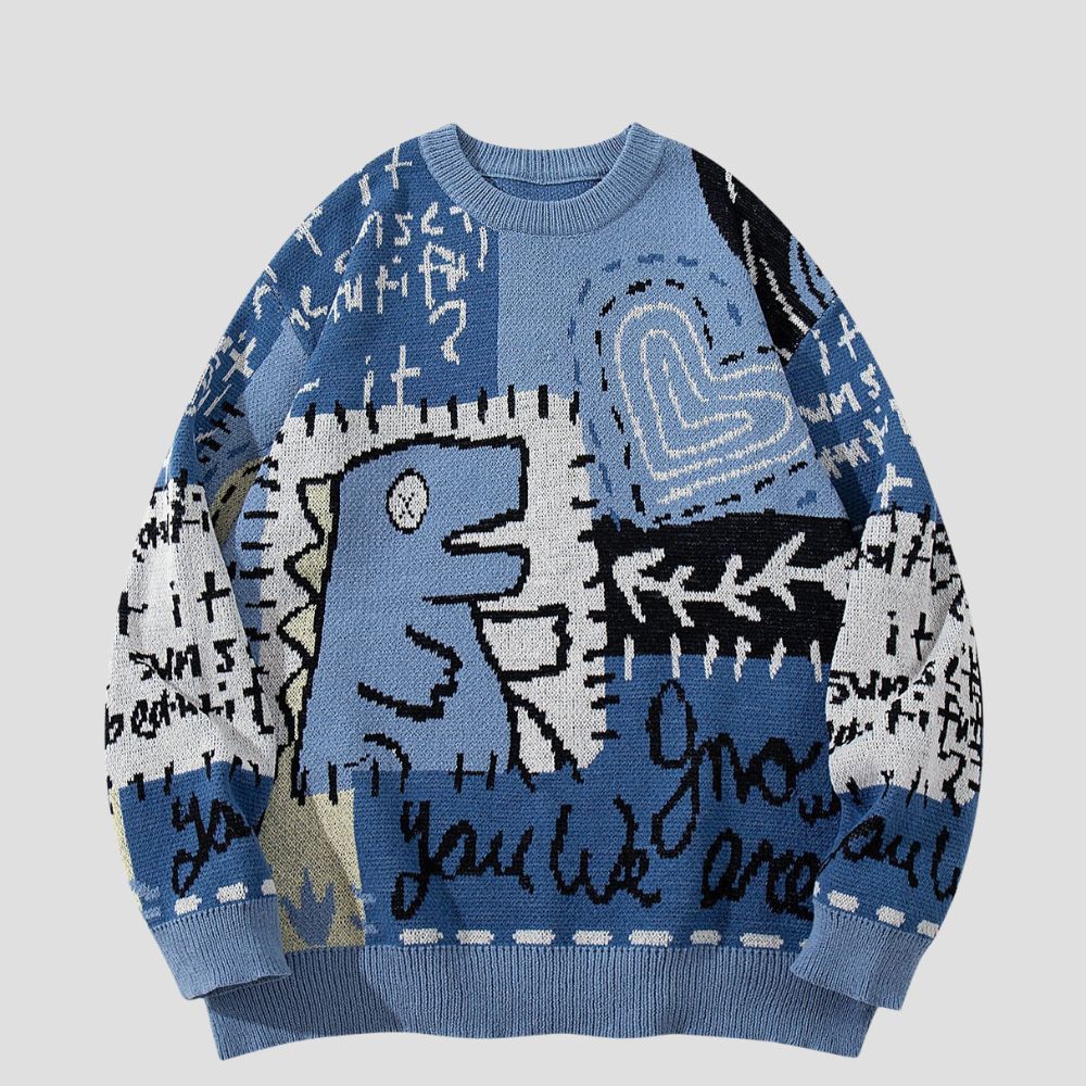 Dinosaur Jacquard Knit Sweater