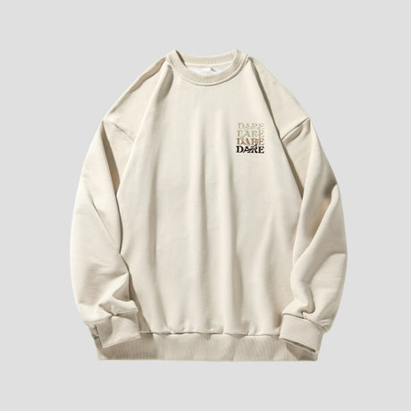 Front view of the Distorted Letter Print Sweatshirt with unique letter design