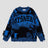 Front view of the Distressed Jacquard Sweater showcasing its design.