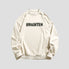 Front view of the Distressed Letter Printed Sweatshirt showcasing its design