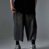 Plus size distressed shorts with hip-hop and vintage dark vibes