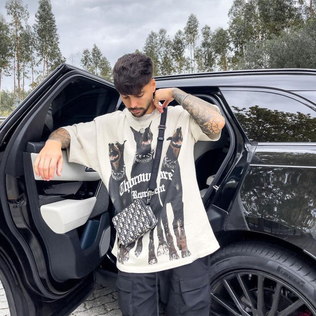 Dobermann-Print-T-Shirt