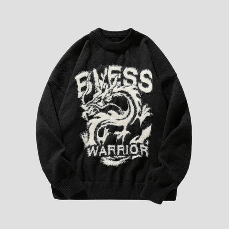 High-quality sweater with dragon totem embroidery decoration.
