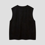 Gothic Embroidered Sleeveless T-Shirt