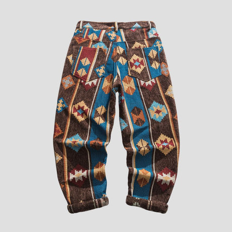 Vintage Ethnic Print Loose Pants