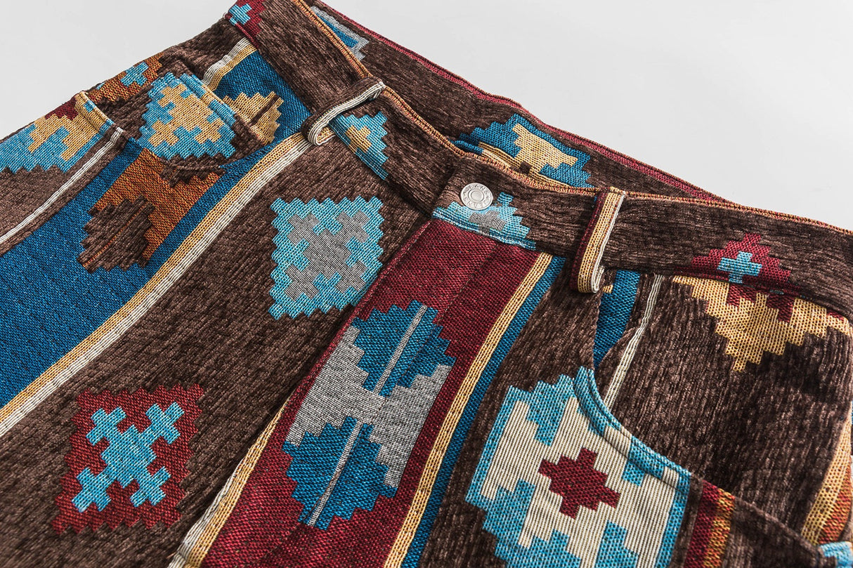 Vintage Ethnic Print Loose Pants