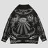 Gothic Skull Print Knitted Sweater