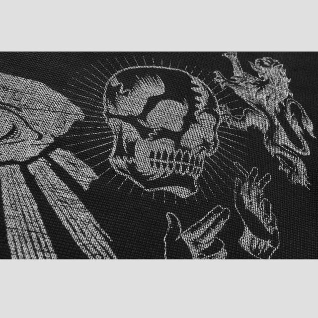 Gothic Skull Print Knitted Sweater