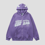 Gothic Horn Print Hoodie