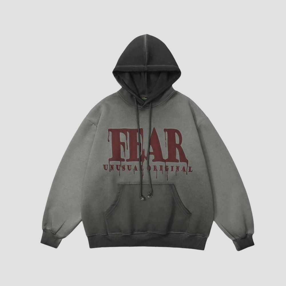 Gradient Spray Letter Hooded Sweatshirt