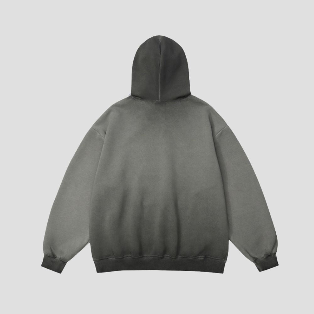 Gradient Spray Letter Hooded Sweatshirt