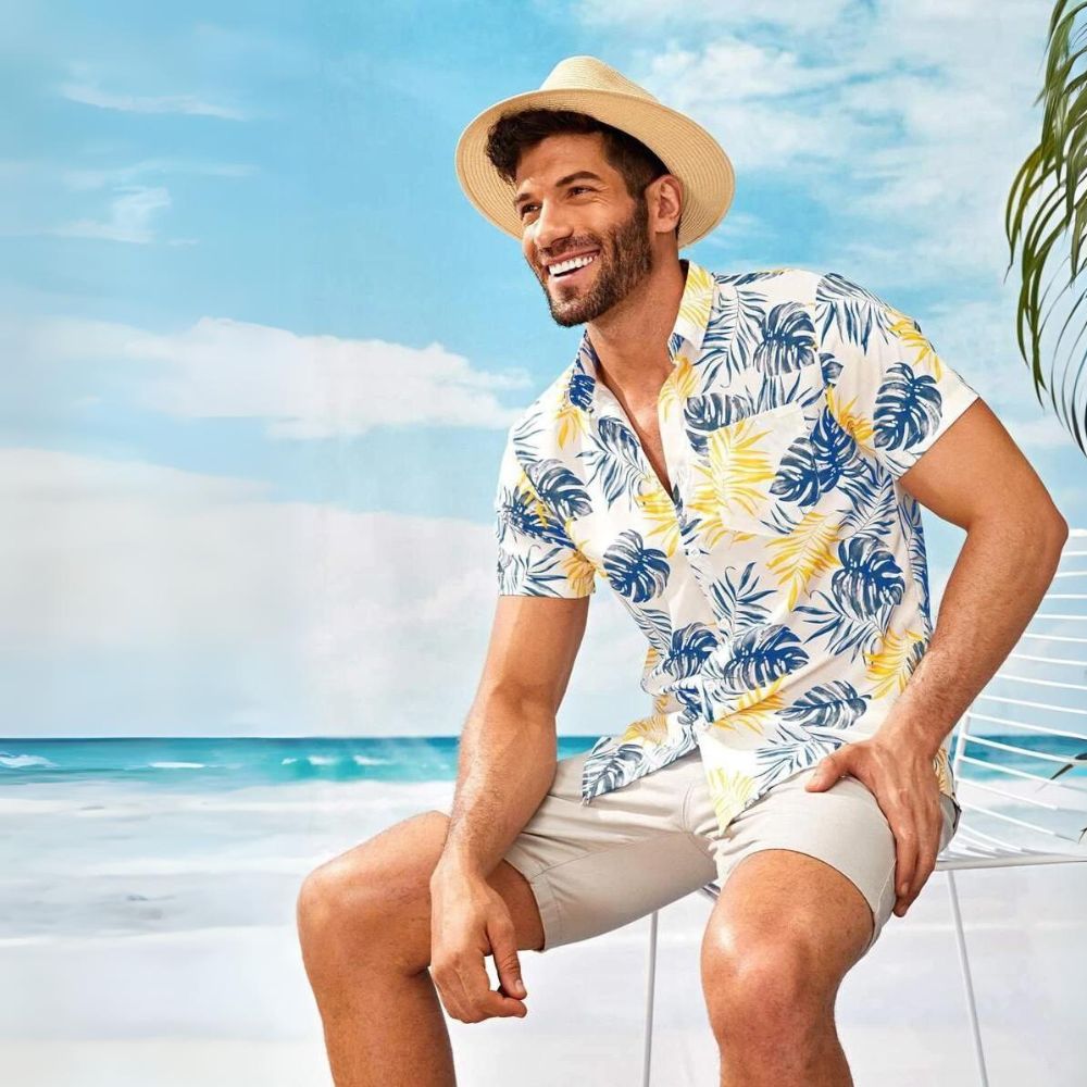 Camisa hawaiana de manga corta