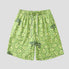 Unisex shorts with avocado print, street fashion elements, and quick-dry fabric.