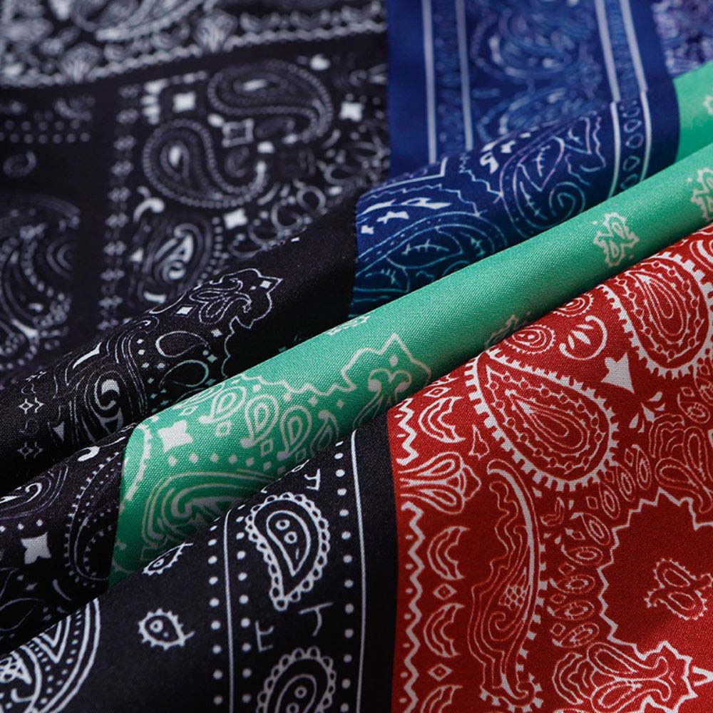 Cooling fabric paisley shirt with a turn-down collar, perfect for casual wear.