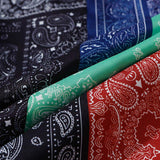 Cooling fabric paisley shirt with a turn-down collar, perfect for casual wear.
