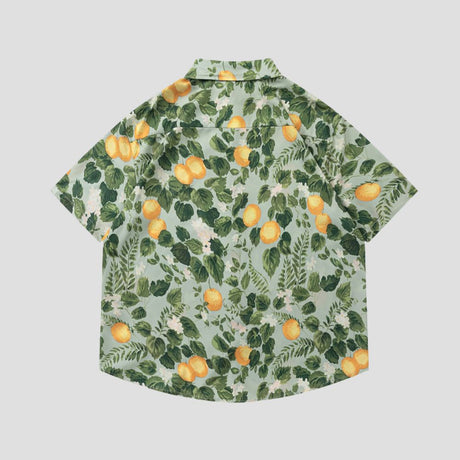 Cool and breezy shirt featuring a Hawaiian theme and lemon tree designs