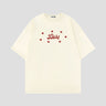 Heart Pattern Letter Print Tee