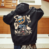 Hooded teddy bear graffiti design sweatshirt