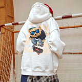 Teddy bear graffiti hoodie in white