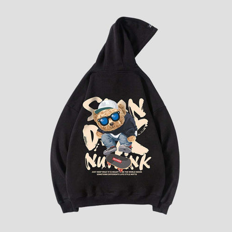 Hip-hop and street fashion style hoodie in black