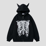 Hoodie with Horn Decorations