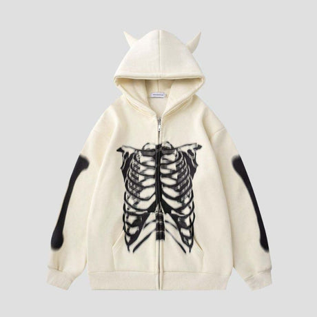Hoodie with Horn Decorations