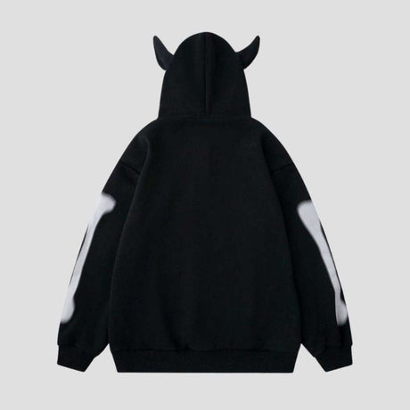 Hoodie with Horn Decorations