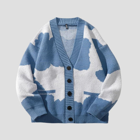 Eco-friendly casual cardigan sweater with color contrast
