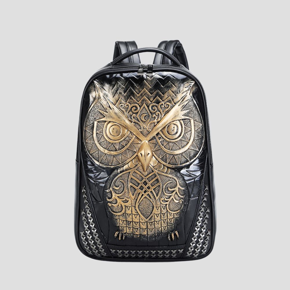 Convertible bag with hip-hop style and cat owl decoration.