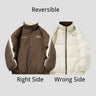 Front view of Letter Print Reversible Cotton Jacket