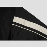 Side view of Letter Print Reversible Cotton Jacket