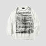 Front view of Letter Print Sweater showcasing bold letter design