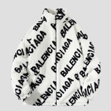 Plüschjacke mit Buchstabenstickerei