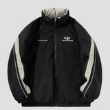 Letter Print Reversible Cotton Jacket