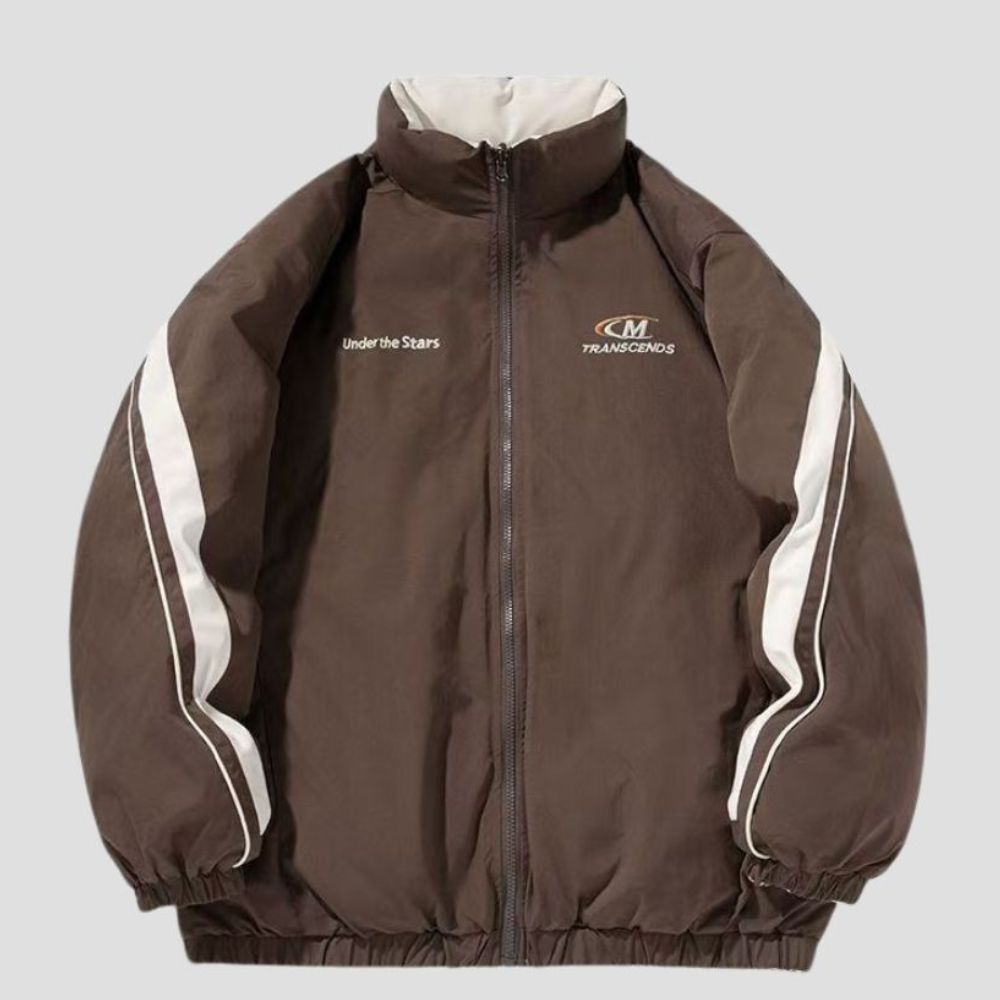 Letter Print Reversible Cotton Jacket