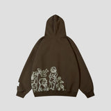 Back view of Line Art Character Printed Sweatshirt